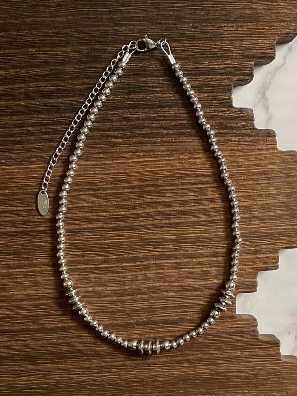 Handmade Triple Saucer Western Pearl Choker Necklace 14 inch